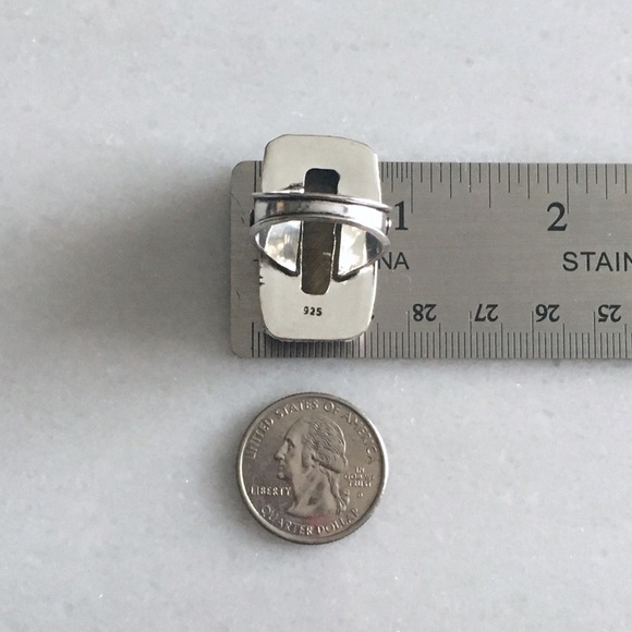 New Tiger’s Eye Gemstone Silver Overlay Vintage Style Ring Size 8 - Picture 8 of 11